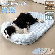 犬 ベッド 夏用 猫 犬用 洗える 小 中 大型犬 ペットベッド 高反発 接触冷感素材 枕付きペットクッション…