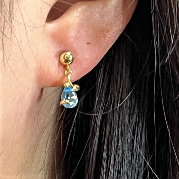 楽天市場】K18 18金ピアス FDAピアス ブルートパーズ ダイヤ 金属  