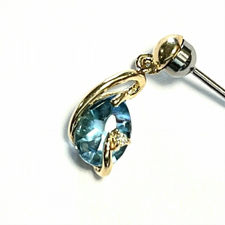 楽天市場】K18 18金ピアス FDAピアス ブルートパーズ ダイヤ 金属  