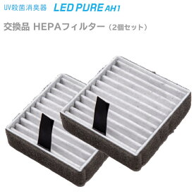LEDピュア AH1/AH2共通 交換HEPAフィルター 2個入り NITRIDE (ナイトライド) 消臭器 消臭 紫外線 LED 殺菌 浄化 空気 空間除菌 ウィルス対策
