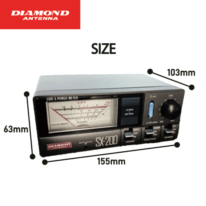 ダイヤモンドアンテナ　SX-200 SWR計　パワー計 第一電波工業 SX200 SWR＆パワー計 ダイヤモンドアンテナ(第一