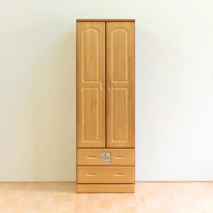 ワードローブ ワードロープ クローゼット 服吊 完成品 洋服タンス 洋服ダンス 洋タンス 衣類収納 洋服収納 幅60cm 引き出し付き 木製 カントリー風 ライトブラウン