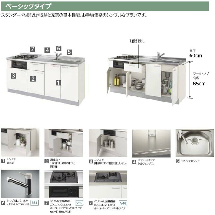 楽天市場】コンパクトキッチン ティオ Tio LixiL 壁付I型 ベーシック W1200mm 間口120cm(グリル付き2口コンロ用) グループ1 リクシル システムキッチン フロアユニットのみ 建材屋 : リフォーム建材屋