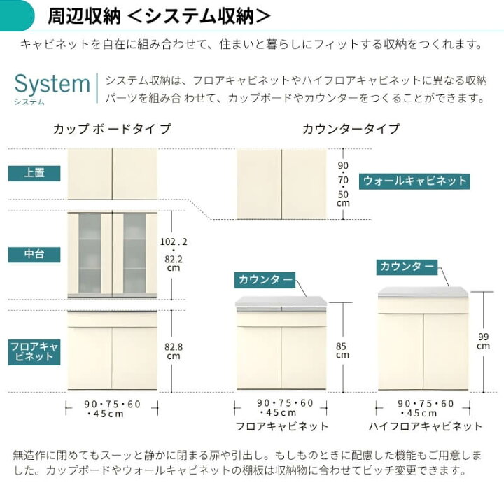 楽天市場】26年新モデル カップボード シエラ 間口240cm(90+90+60cm 