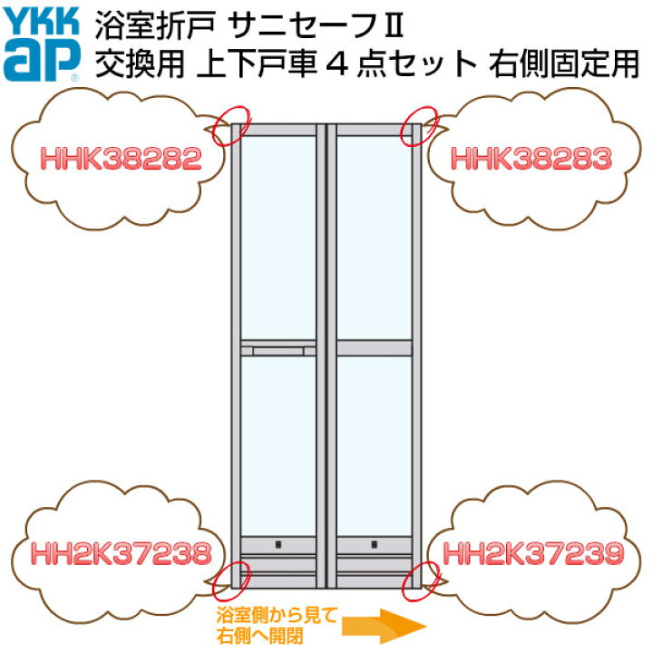 楽天市場】2個以上購入で送料無料 YKKAP 浴室ドア 折戸 サニセーフ2 