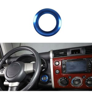 トヨタ FJクルーザー  2010-2018年 GSJ15W カラー ブラックカラー オフロードPK キーリング キーシリンダー カバー エンジン スターター リム 枠 フレーム ブルー 青  9037