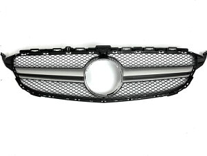 メルセデス ベンツ W205 S205 C205 Cクラス C63ルック  グリル  AMGルック  フロントグリル  シルバーフィン C180 C200 C220d C250 C300 C350e C450 C43 前期 ガーニッシュ グリル  フロント グリ