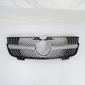 メルセデス ベンツ X164 GL550 GL 前期 2006-2010y 4マチック パナメリカーナ AMG ダイヤモンドグリル シルバーxメッキフィン  フロント グリル