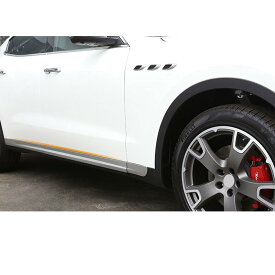 マセラティ レヴァンテ S グランルッソ グランスポーツ GTS トロフェオ モデナ モデナS サテン シルバー サイドモール ドア ボディ サイドスカート パネル ガーニッシュ　1809　6P