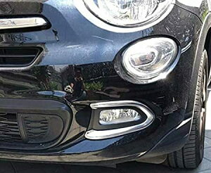 フィアット 500X クローム メッキ フォグライト フォグランプ リング フォグ カバー フロントバンパー ガーニッシュ リム