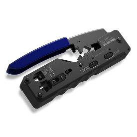 VCELINK GJ671BL RJ45 圧着工具 LANコネクタ かしめペンチ LANケーブル自作 貫通型CAT5/CAT6/CAT7 RJ45コネクタ用 RJ12(6P)電話線対応