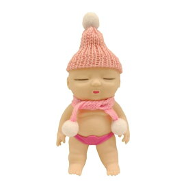 アグリーベイビーズ チビ 帽&amp;マフラー 14CM ピンク 赤ちゃんスクイーズ 可愛い アグリーベイビーズ 玩具 ストレス解消 発散 人形 おもちゃ 子供 グッズ マインドリリース 握るとぐにゃ プ