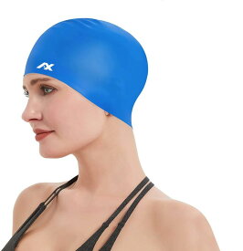 AX スイミングキャップ 水泳キャップ スイムキャップ シリコン 大きめ 水泳帽子 長髪 ゆったりサイズ レディース メンズ