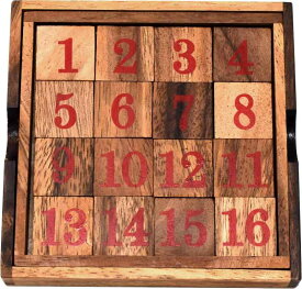 15パズル 木製ゲーム 知育 脳トレ 魔方陣 15Game MagicSquare WoodenPuzzle MadeinThailand [並行輸入品]