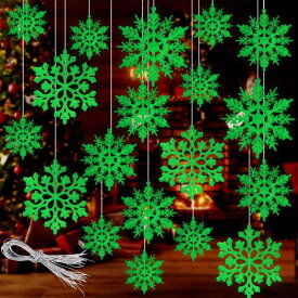 GuassLee クリスマスツリー 飾り オーナメント 雪の結晶 クリスマスオーナメント スノーフレーク飾り 暗闇で光る 雪花飾り吊り下げ 冬 新年 クリスマスパーティー 装飾 店舗装飾 36個