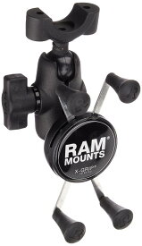 ラムマウント(RAM MOUNTS) マウントセット Xグリップ&amp;バーマウントベース (ショートアーム)バー径19mm-25.4mm スマートフォン用 ブラック RAM-B-408-75-1-A-UN7U