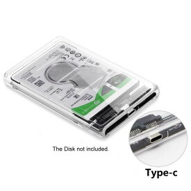 USB - C Type - C to 2.5インチSATA SSD HDD外付けエンクロージャ透明for Laptop &amp; PC
