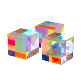 3個セット プリズム 立方体 ガラス キューブプリズム Trichroic Prism RGB Glass 光学 科学 物理 教育 写真用エフェクト 2.1cm×2.1cm×2.1cm