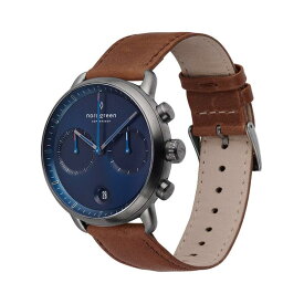 [Nordgreen] ノードグリーン］Pioneer ミニマルデザイン時計 ガンメタル の42mm クロノグラフ ブラック ダイヤル 腕時計ベルト