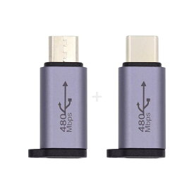 xiwai 2 ピース/ロットマイクロ USB タイプ C USB-C から USB2.0 8P 電源 480Mbps データアダプタ、チェーン穴付き