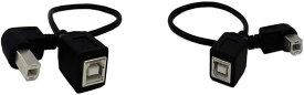 SinLoon 2パック USB 2.0 タイプB プリンタ ケーブル USB 2.0 B オス からメス 左向き+右向き 短い 延長 ケーブル プリンター スキャナー モバイル HDDなど（L-R）用