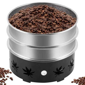 JIAWANSHUN コーヒークーラー コーヒー豆クーラー コーヒー焙煎冷却機 コーヒー焙煎冷却 Coffee Beans Cooler 二重のザルに付き 500g 業務用 家庭用110V 黒い