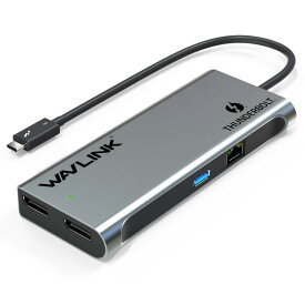 WAVLINK デュアル4K@60Hz シングル5K@60Hz Thunderbolt3ドッキングステーション USB3.0 ギガビット バスパワー MacOSX/Windows対応 「インテル認定済」