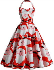 [Eiza] クリスマス コスプレ 衣装 ドレス ノースリーブ レディース サンタクロース e564