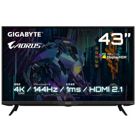 ゲーミングモニター GIGABYTE AORUS FV43U Gaming Monitor(43型 UHD 4K QLED 平面モニター 144Hz 1ms MPRT VESA Display HDR1000)