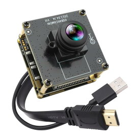 ELP HDMI USB カメラ 4K 同時出力ストリーミングウェブカメラ USB カメラモジュール 2X デジタルズーム 180 度魚眼レンズコンピュータカメラ PC Raspberry Pi Jetson Nano ラップトップビデオ会議用