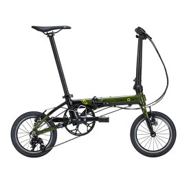 DAHON ダホン K3 折りたたみ自転車 2024年モデル コンパクト 軽量 14インチ 3段変速 アルミフレーム アーミー／ブラック