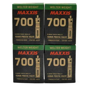 Maxxis Welter Weight 700x23-32C 48mm Bike Inner Tube Presta FV, 4Pack, STB2033-4-N