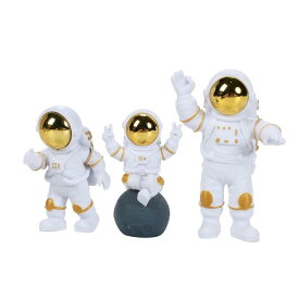 [K.E.M] 宇宙飛行士 フィギュア オブジェ ディスプレイ 置物 宇宙 セット 三体セット プレゼント おもちゃ