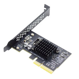 USB 3.2 Gen2 Type-C 20Gbps USB-C - PCI-E 4X Expressカードアダプター デスクトップマザーボード デュアルNVME M.2 NGFF M-Key to USB-C Type-C Raid0 Raid1 JOBD ビッグエンクロージャ 20Gbps Fan Raid0 Hyperアダプター付き