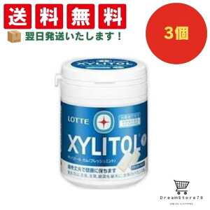 【クーポン配布中 & 全品送料無料 】 ロッテ キシリトールガム フレッシュミントファミリーボトル 3個セット 8LINK