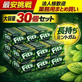 【まとめ買い】ロッテ Fit's フィッツ オリジナルミント 30個セット ミントガム 長持ちガム 大容量 業務用 まとめ買い オフィス用 ストック 眠気覚まし リフレッシュ お菓子