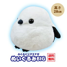 シマエナガ ぬいぐるみ 大きい BIGサイズ 約28cm [ ふくふく シマエナガ BIG シマちゃん ] 702398 アミュファン 雪の妖精 ふわふわ もふもふ 抱き枕 大きい ぬい アミューズ 北海道 小鳥 癒し 大人 こども ギフト プレゼント 誕生日 夏休み クリスマス 送料無料