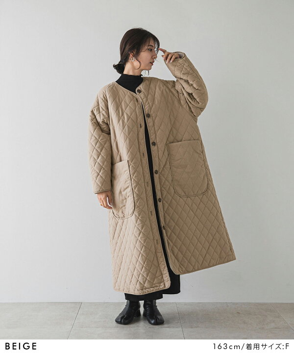 楽天市場】【SALE】 キルト×ボアリバーシブルロングコート ロング 