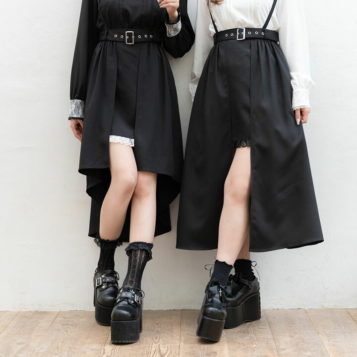 楽天市場】レーススリットデザイン風スカート ボトム スカート フレア  