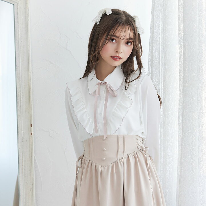 楽天市場】【SALE】【メール便対応】上品大人フリルシャツブラウス 