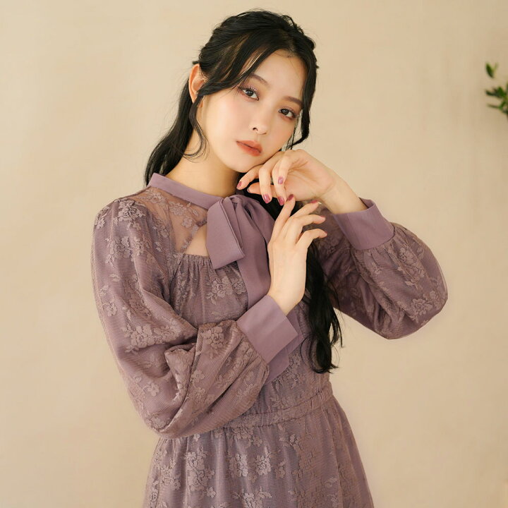 楽天市場】【SALE】 総レースリボンタイワンピース ワンピース 