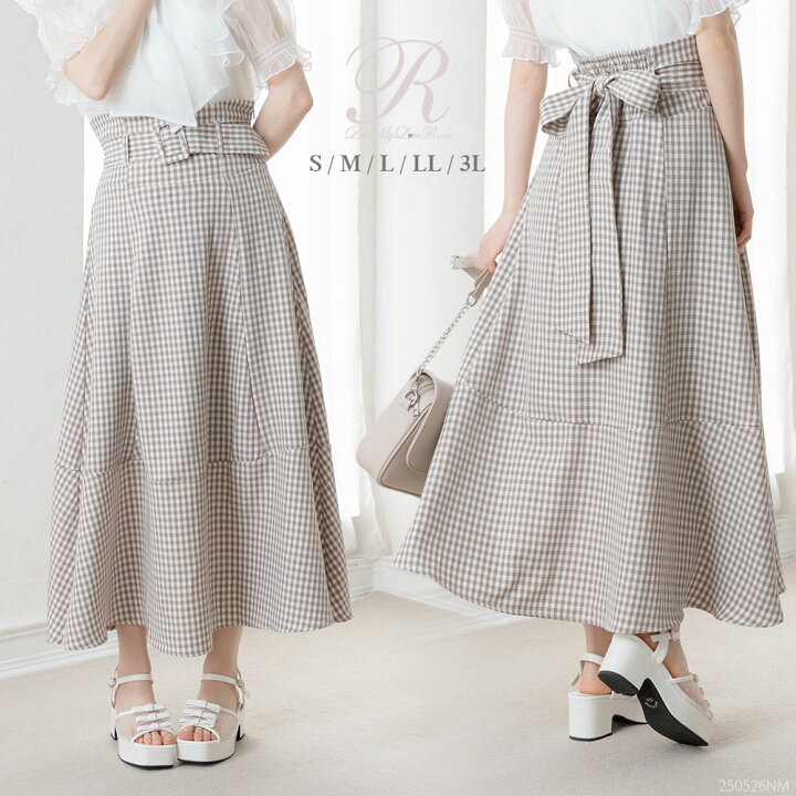 楽天市場】【SALE】 リボンベルトハイウエストスフレアカート 