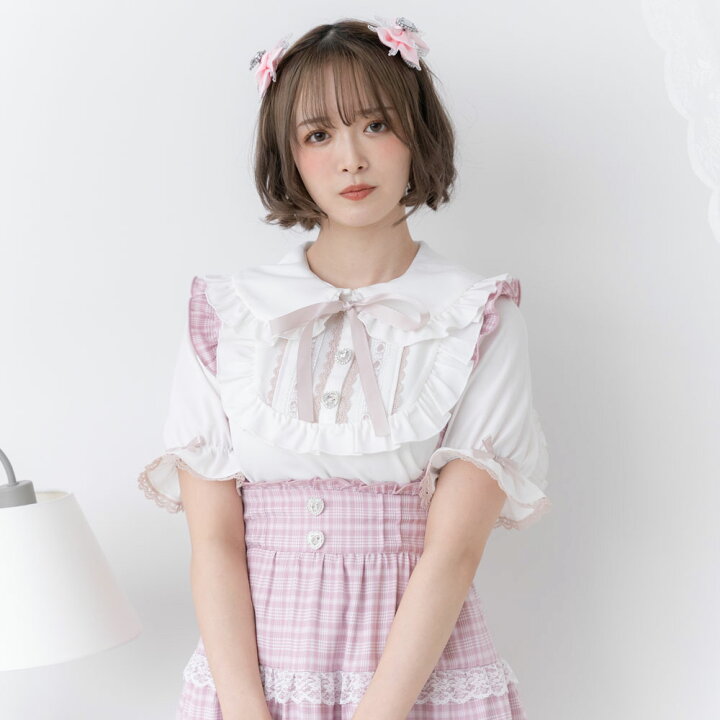 楽天市場】ヨークフリルはしごレースうさみみブラウス レディース  