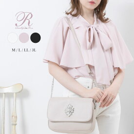 【SALE】ケープフリルボウタイフリボンブラウス レディース トップス ブラウス シャツ 半袖 Rose DearMyLove 春 夏 ホワイト ピンク ブラック M L LL 3L フレンチガーリー クラシカル 量産型 ケープ フリル フレア ボウタイ リボン エアリー 上品