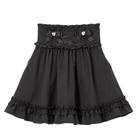 【SALE】ハートビジューリボンレースアップフリルスカート レディース スカート 秋 冬 ピンク ボルドー ブラック S M L LL 3L DearMyLove 量産型 地雷系 参戦服 ロリータ ゴスロリ ハイウエスト リボン レースアップ ハート ビジュー フリル レース 夢展望