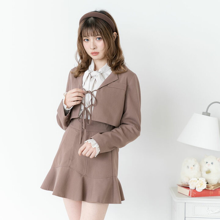 楽天市場】【SALE】 ダブルリボンショートジャケット レディース 