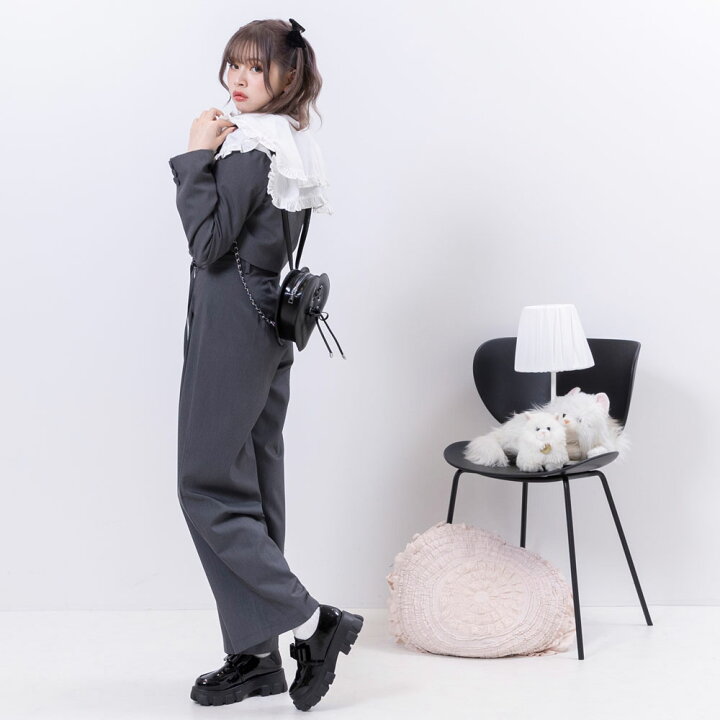 楽天市場】【SALE】 リボンベルト付シンプルタックワイドパンツ 