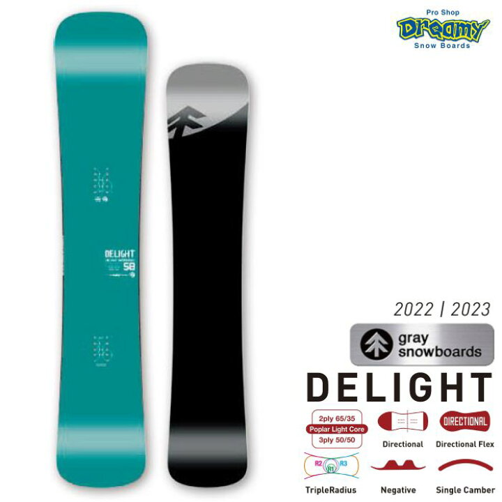 楽天市場】22-23 GRAY SNOWBOARD グレイ DELIGHT ディライト シングル 