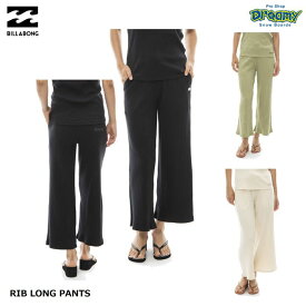 BILLABONG ビラボン RIB LONG PANTS BE013708 ロングパンツ くるぶし丈 リブ テレコ サイド/ヒップポケット ロゴ イージーパンツ チルウェア レディース 正規品