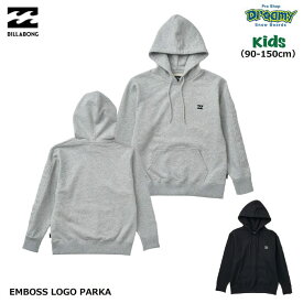 BILLABONG EMBOSS LOGO PARKA BF016003 キッズ パーカー 90-150cm プルオーバー カンガルーポケット 裏毛 長袖 刺繍 エンボス ロゴ フーディー ビラボン 正規品